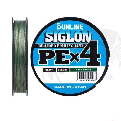 ШНУР ПЛЕТЕНЫЙ SUNLINE SIGLON PEx4 150 m DARK GREEN #0.5