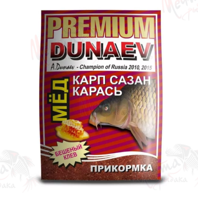 ПРИКОРМКА DUNAEV PREMIUM 1кг КАРП-САЗАН МЕД КРАСНАЯ